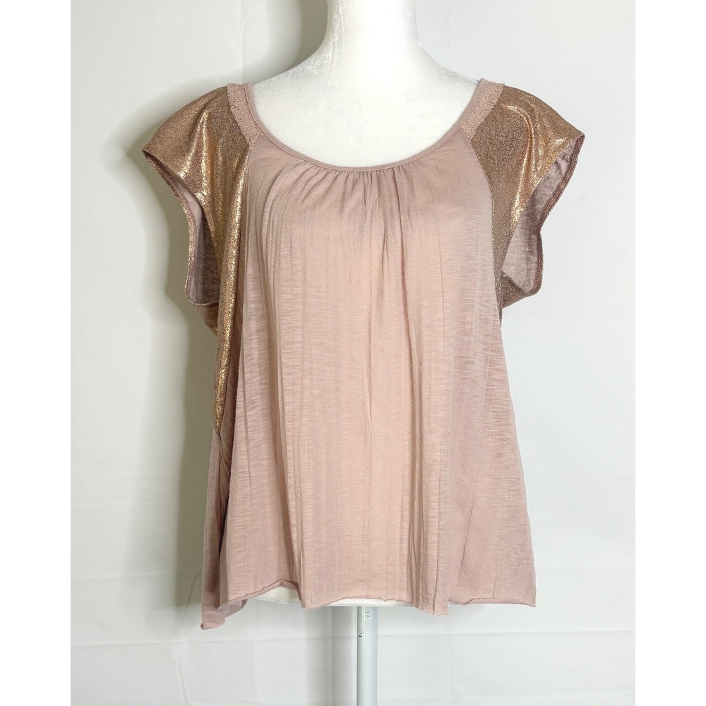 American Eagle Top Metallic Medium Womens Cottagecore Fairycore Boho Fairy Shirt